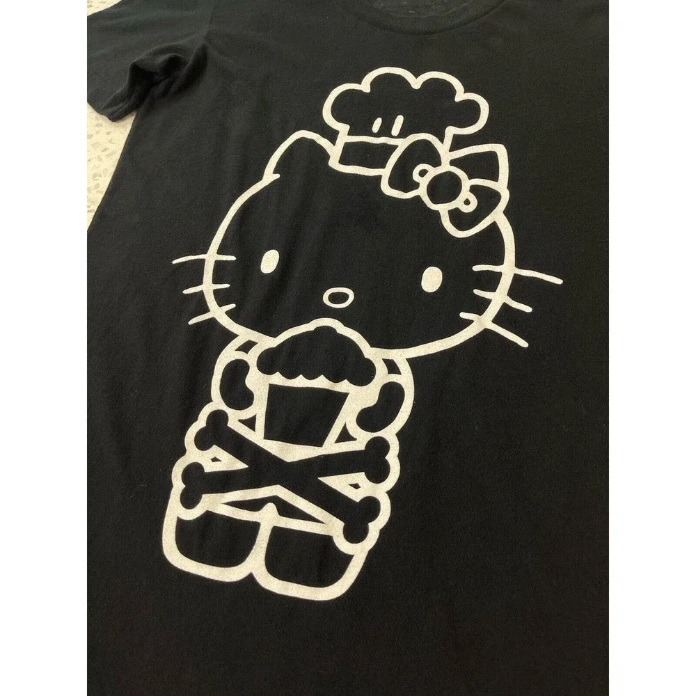 Vtg Johnny Cupcakes Women Medium Black TShirt Hello Kitty Streetwear Kawaii Cute - Picture 3 of 11